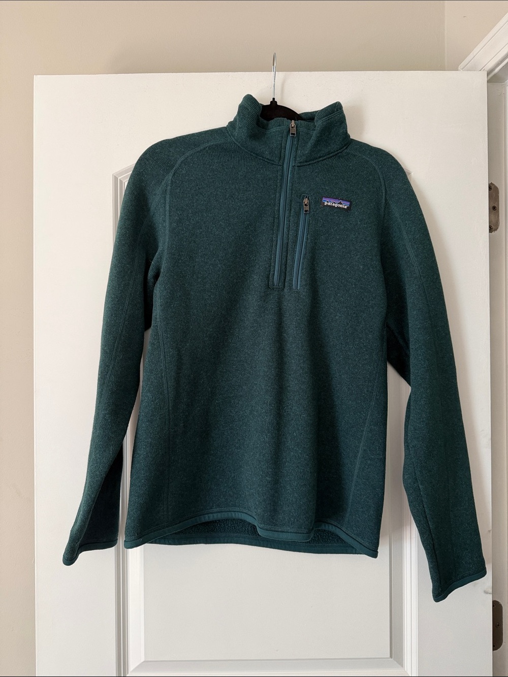 Patagonia Teal Green Mock Neck Fleece Pullover